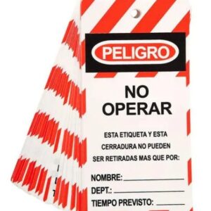 Tarjeta Bloqueo Peligro No Operar (25 Unid)
