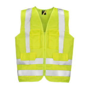 Chaleco Reflectante Verde fluor 4 Bolsillos